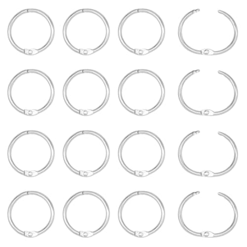 Image of Satra Traders Metal Book Binder Rings - Durable Loose Leaf Rings for Index Cards, Flashcards, Keychains, Scrapbooks & Office Organization - Easy to Open & Close | Size : 31mm | Qty : 10pcs (Silver)