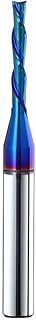 D2110BC 2 Flutes Downcut Spiral Router Bit 1/4 inch Shank, 1/8 inch Cutting Diameter, Solid Carbide with Nano Blue Coating CNC Router Bits End Mill for Wood Cut, Carving