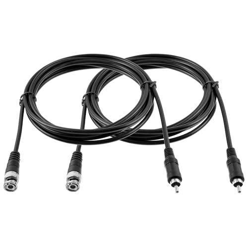 Exircy 2 Pcs BNC to RCA Adapter 75 Ohm Cable RCA Male to BNC Male Video Cable Coaxial Composite Video Connector Cables for Camera Surveillance CCTV System
