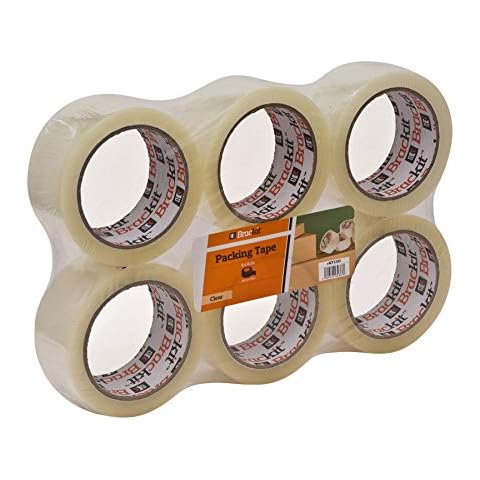 Brackit Heavy Duty Packing Tape, 6 Rolls Cover