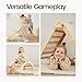Tiny Land Pikler Triangle Set, 7-in-1 Foldable Pikler Triangle Climbing Toys Set for Kids,Baby Indoor Playground Jungle Gym, Wooden Montessori Climbing Set for Toddler (Natural)