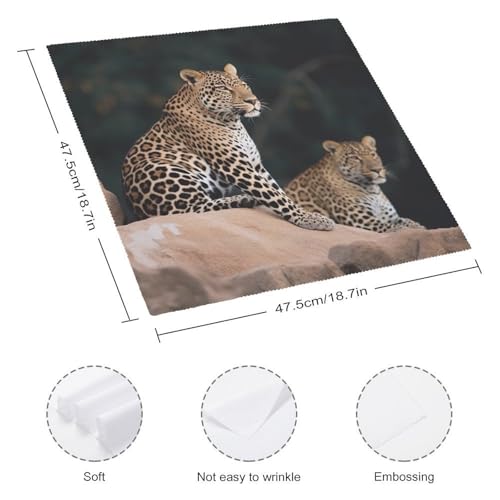 Servilletas de Tela Reutilizables con Estampado Leopardo Africano miniatura 2