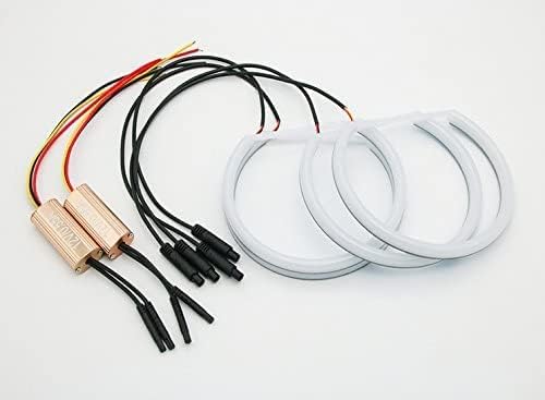 TMT LEDs (TM) Kit Cotton LED Angel Eyes Colours Dual White and Yellow E46 without Projectors 2 Rings 145 mm 2 Rings 131 mm