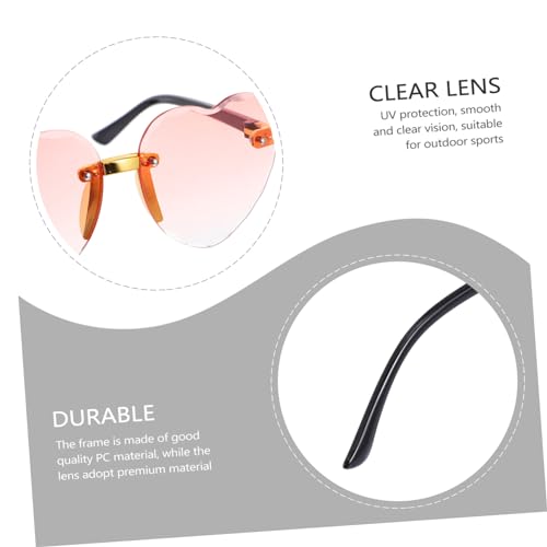 Homoyoyo 1Pair Heart Shape Frameless Sunglasses for Stylish Gradient Color Eyewear for Birthdays and Special Occasions Durable Material Fun Fashion Accessory for Boys2