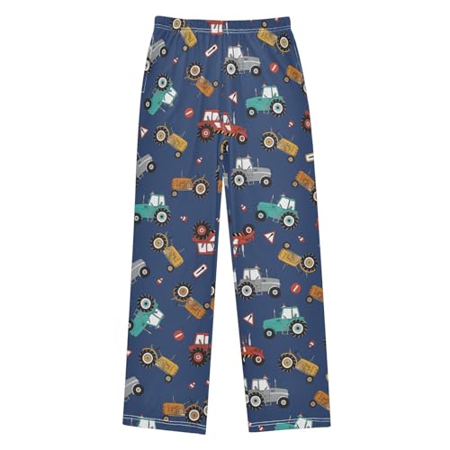 ZZXXB Funny Tractors Boys Long Pants Soft Trousers Elastic Waist Kids Lounge Bottoms with Pockets S-XL