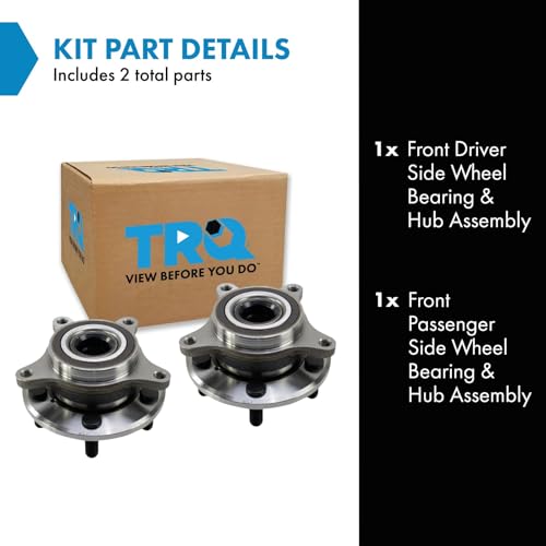 Image of TRQ Front Left and Right Wheel Bearing and Hub Assembly Set 2 Piece Compatible with 2017-2021 Honda Civic Type R 2021 Civic Type R Limited Edition