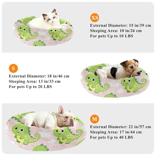 Lit antidérapant pour chien et chat taille M vert motif dinosaure - 8