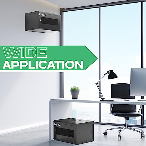 Image of Wall Mount Network Server Cabinet 9U Network Rack Enclosure for Computer Routers Switches Networking Electronic Equipment, Removable Side Panels & Locks, 19.7in Depth