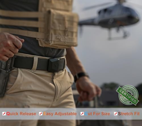 BULLIANT Tactical Belt for Men, Men Stretch Nylon Web Gift Belt 1.5"-Hiking Rigger Military Work-Quick Release