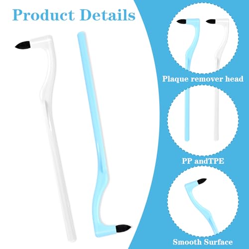 Image of 8 Pcs Tooth Stain Eraser Tartar Polisher Stain Removers Dental Plaque Tartar Eraser Plaque Tool Professional Dental Picks Cleaning Professional Tools Teeth Cleaning Kit for Oral Care White and Blue