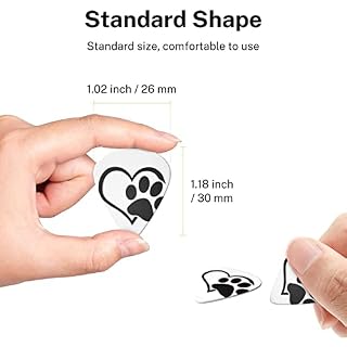 Pawprint Lot de 6 médiators pour guitare acoustique, guitare électrique, basse, ukulélé – fins, moyens et épais - Les Beatles, Paul McCartney, John Lennon, RIngo Starr, George Harrison Pawprint Lot de 6 médiators pour guitare acoustique, guitare électrique, basse, ukulélé – fins, moyens et épais – Image 7
