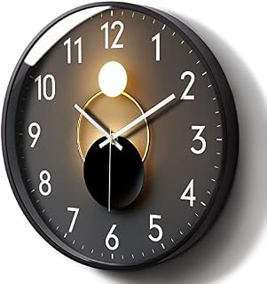 Light Up Wall Clock Luminous Digital Wall Clock Large Display Circle of Light Silent Large Glow in the Dark Silent Glitter Smart Clock Non Ticking for Home Office Kitchen Living Room Bathroom 12 Inch