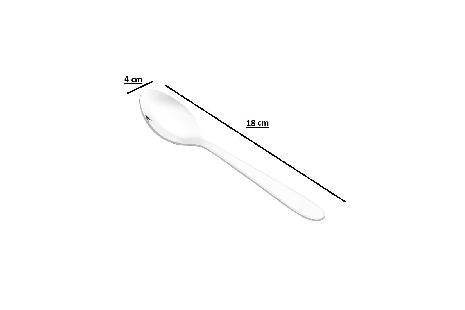 appeasy Stainless Steel Dessert Spoon Set- (18 cm Length)-100% Food Grade, Mirror Polished. (6) 1