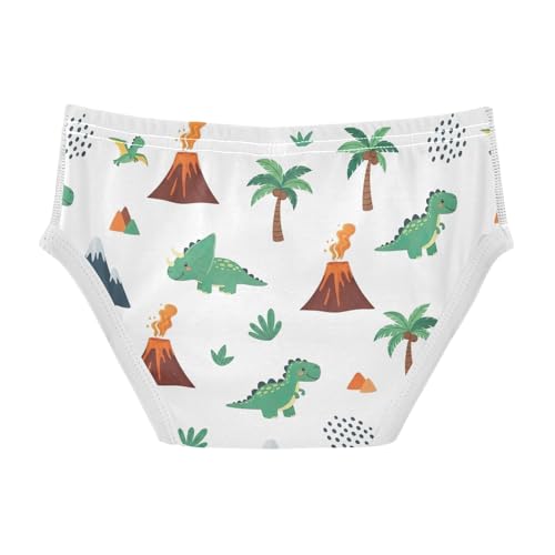 CHIFIGNO Boys' Underwear Cute Cartoon Dinosaurs White Kids Boys Briefs Soft Cotton Brief Underwear2