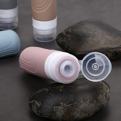 Kit Viagem Frascos De Silicone E Pote Para Cremes E CosméTicos, Shampoo, Necessaire Transparente, Po