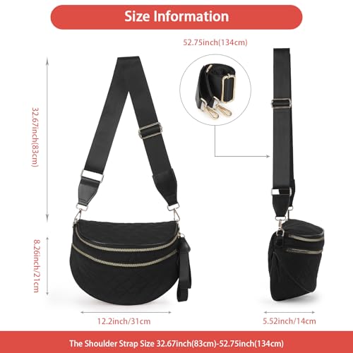 Bum Bags for Women Crossbody, Checkered Crossbody Bag, Nylon Crossbody Bags Fanny Packs Checkered Purse Bag4