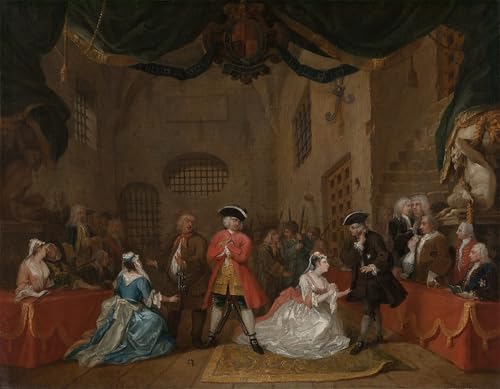 Impresión en lienzo de L'opera del mendicante de William Hogarth en alta definición 60x90cm