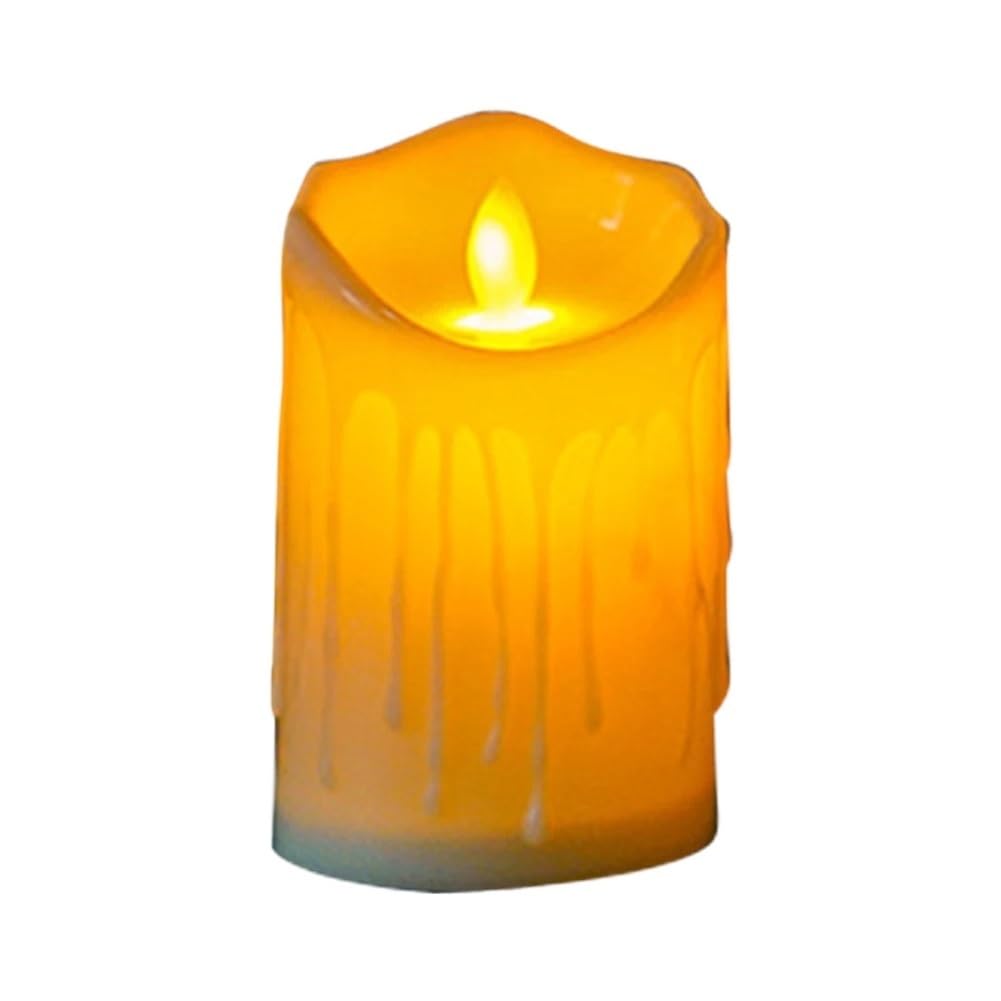 TANGSIYANG Led Candles Flameless Flickering Teardrop Led Candles Light Tealight Lamp Electronic Home Decor(5.0x9.0cm)