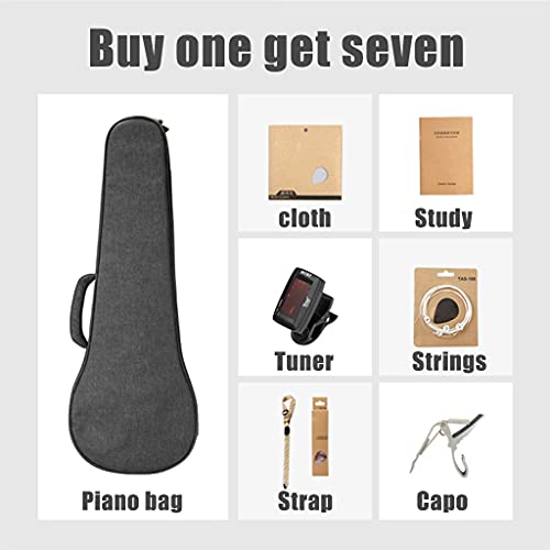 DXIN Ukulélé Soprano Pack Débutant, Kit Guitare Tout-en-Un 4 Cordes, Kit Ukulélé en Placage D’acacia Kit De Démarrage… - Les Beatles, Paul McCartney, John Lennon, RIngo Starr, George Harrison DXIN Ukulélé Soprano Pack Débutant, Kit Guitare Tout-en-Un 4 Cordes, Kit Ukulélé en Placage D'acacia Kit De Démarrage… – Image 7