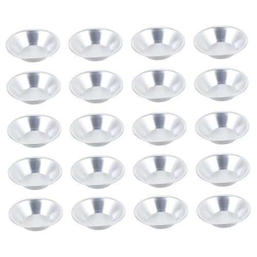 Beaupretty 20個 アルミ合製エッグタルト型 耐久性 非粘着タルトモールド 家用 ベーカリー レストラン対応 お菓子作りに