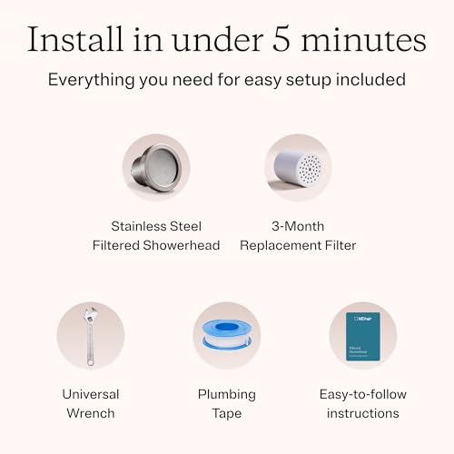 Image of MDhair Filtered Shower Head for Healthier Hair & Skin - Removes Chlorine & Heavy Metals, High Pressure Shower Head Filter for Hard Water, Dermatologist-Formulated Water Softener for Hard Water