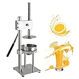 Exprimidor de cítricos comercial, prensa manual de frutas con 2 cabezales de prensa para una extracción rápida y ahorra mano de obra en 3 segundos, acero inoxidable