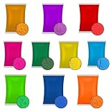 (Mix 10 bag_ 75gm) Holi-Gulal-Pulver, wasserlöslich, natürliches...