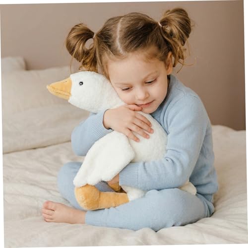Gansos blancos esponjosos peluche de cisne para cojín de sofá 6