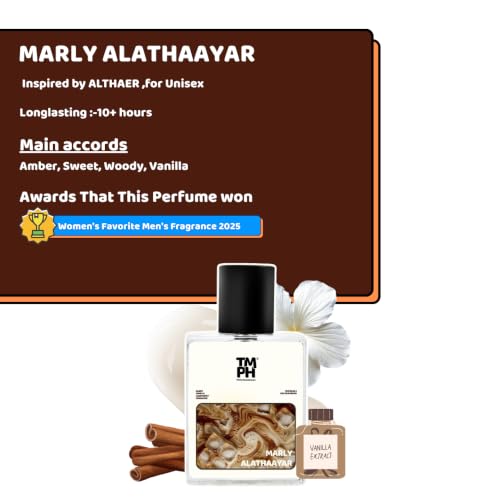 Image of TMPerfumehouseMarly alathaayarr EDP for Men & Women | Woody, Aromatic & Long Lasting Perfume Spray | Sweet, Vanilla & Cinnamon Fragrance | Luxury Gift for Him & Her | TMPH | 50ml