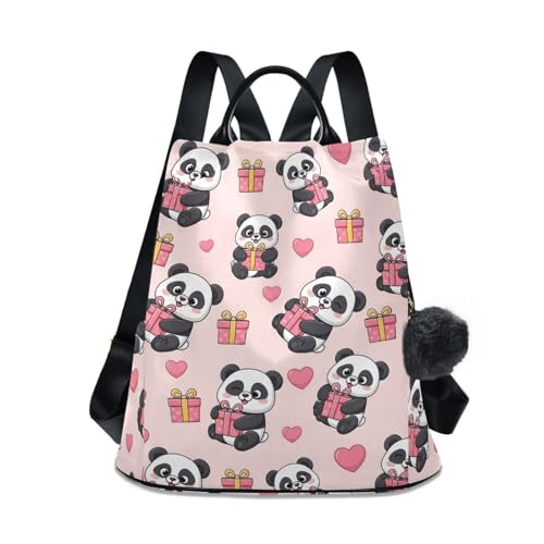 Sac à dos tendance femme rose au motif panda pour un style poétique