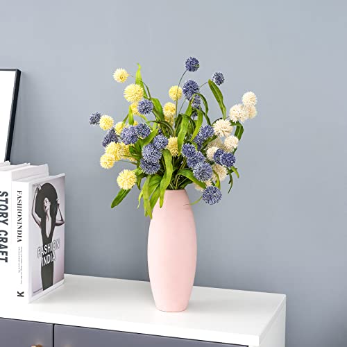 Wesail Artificial Bush Mini Ball Flowers, Faux Billy Button Thistle Globe Echinops Bouquet Floral, Fake Silk Greenery Plants For Home Diy Decor,4 Of Pack #TOP4