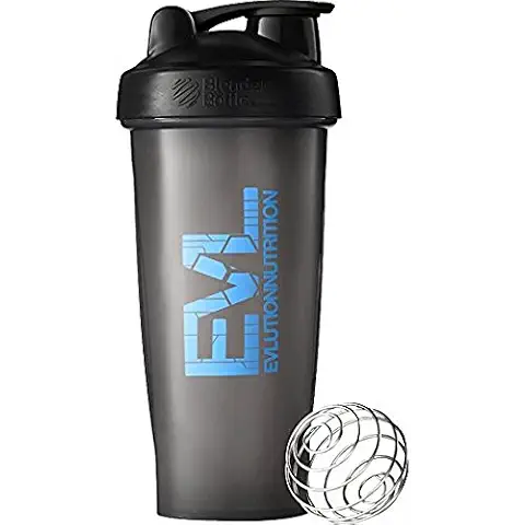 Evlution Nutrition Blender Bottle Black with EVL Logo 28 Ounces Cover
