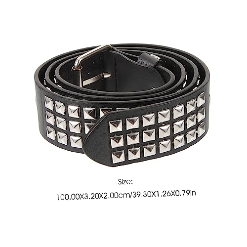 BESPORTBLE Punk Style Leather Belt for Men Women Versatile Waist Punk Belt with Unique Design for Festivals Parties and Daily Wear Fashionable Accessory for Jeans and Outfits2