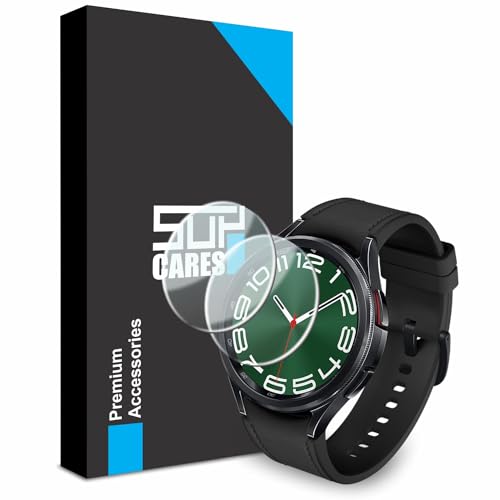 Image of SupCares Military-Grade Gorilla Tempered Glass Screen Protector for Samsung Galaxy Watch 6 Classic and Samsung Galaxy Watch Ultra (47 mm) With Installation Kit | Transparent | Pack of 2