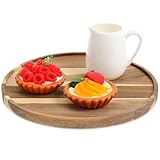 Grande taille : sa grande taille permet d’accueillir divers desserts et autres mets, convient à une table à la maison, un plan de travail de cuisine, une décoration de table à manger ou un plateau rond en bois