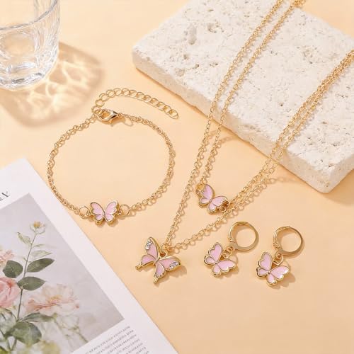 KHRYPTXH Butterfly Jewelry Set for Women, Gold Plated Necklaces Set by KHRYPTXH - Used condition - Image 7