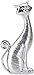 Produktbild Lifestyle & More Skulptur Dekofigur Katzenfigur Katze aus Keramik Silber Höhe 29 cm