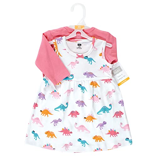 Image of Hudson Baby Girls' Cotton Dress and Cardigan Set