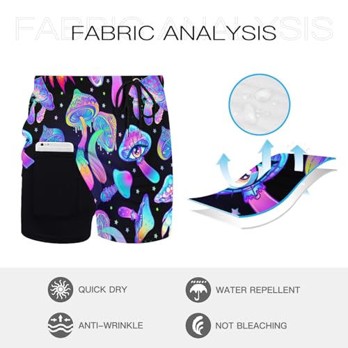 KSLIDS Mens Swim Trunks with Compression Liner 2-in-1 Swimming Shorts 5 inch Inseam Quick Dry Beach Board Shorts4