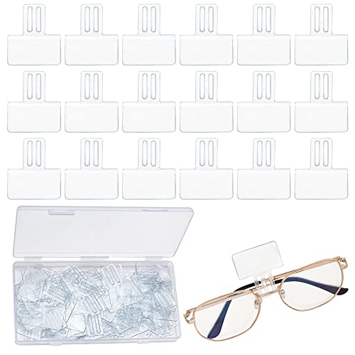 AHANDMAKER 100 Pcs Clear Plastic Price Tag Holders for Glasses Frame, Mini Rectangle Label Holders, Hanging Card Protector Sleeve for Spectacle Frames by AHANDMAKER - Used condition - US$7.91