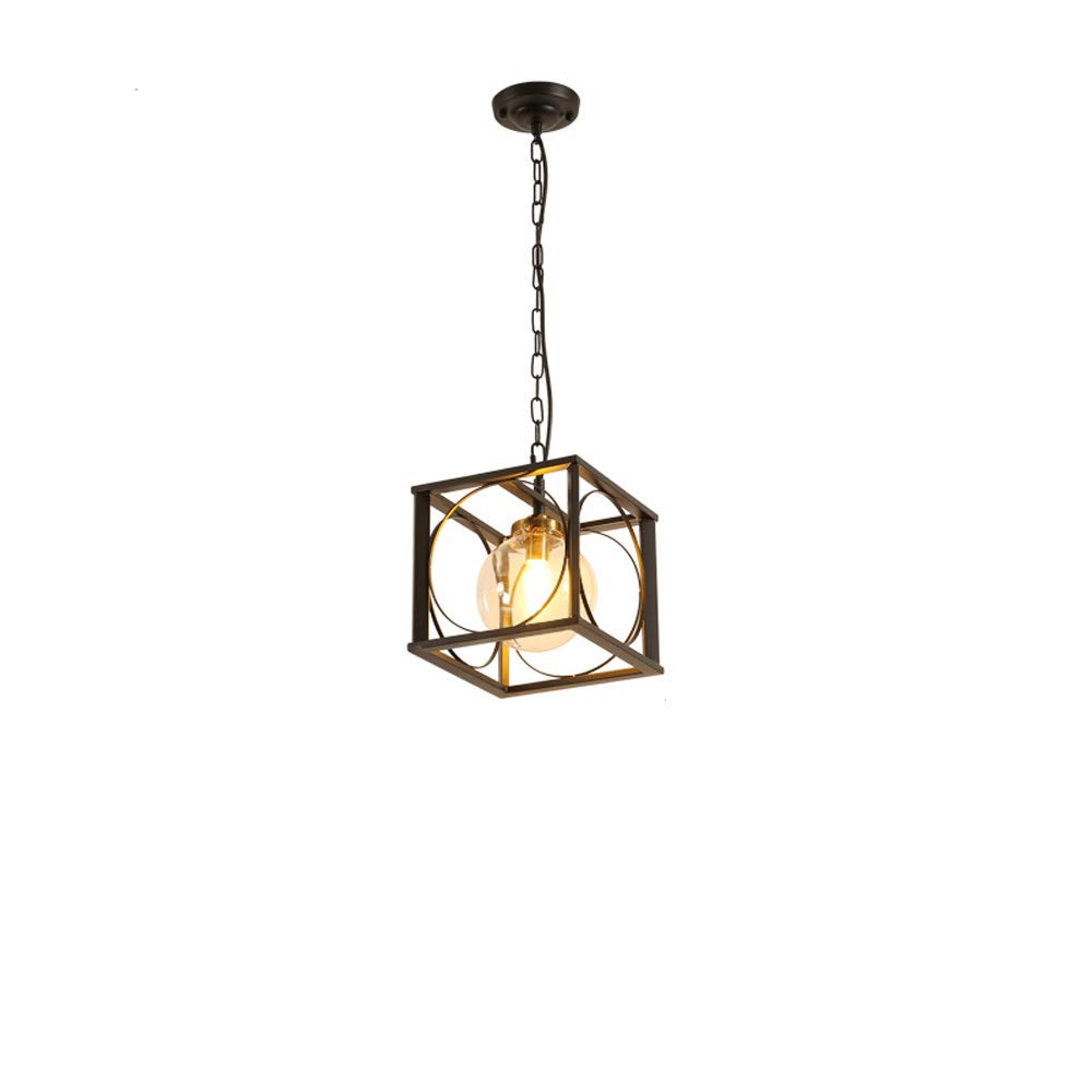 Plafonnier industriel en fer forgé et verre, luminaire haut de gamme à 4 lampes