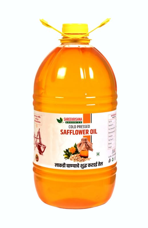 "Shreekrishna Healthy Pure Cold/Wood Pressed Organic Safflower (Kardai) Oil 5 Ltr. vitamin e antioxidant natural safflower flavor chemical-free" (B0CJM7MRZ2) Amazon Price History, Amazon Price Tracker
