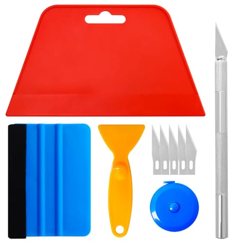 Heroad Wallpaper Smoothing Tool Kit for Applying Peel and Stick Wallpaper, Contact Paper, Shelf Liners, Vinyl Backsplash Tile, Bathroom, Window Film - Blue Tape Measure