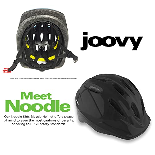 Joovy Noodle Bike Helmet For Toddlers And Kids Aged 1-9 With Adjustable-Fit Sizing Dial, Sun Visor, Pinch Guard On Chin Strap, And 14 Vents To Keep Little Ones Cool (Small, Black) #TOP3