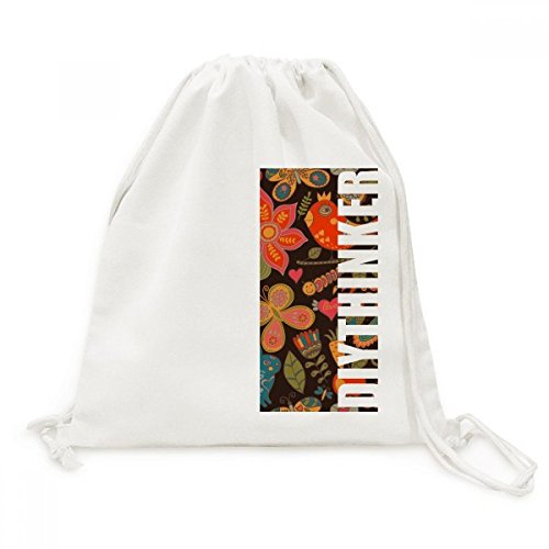 Sac à dos cordon en toile imprimée au motif artistique original