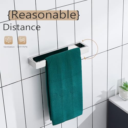 Image of KOKOSIRI Towel Holder Chrome Hand Towel Bar Rack 12-Inch Kitchen Holder Polished Stainless Steel for Bathroom Hardware Wall Mounted, 1 Pack B4008CH-L12