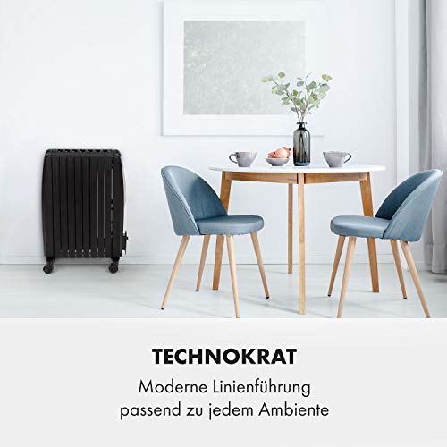 Klarstein Thermaxx Noir oil heater, power 2500 W, 3 degrees, temperature range: 10-30°C, 24-hour on/off timer, Double U-Shape heating pipe, MX-TthermalFin pattern with 10 heating ribs, black thumbnail 6