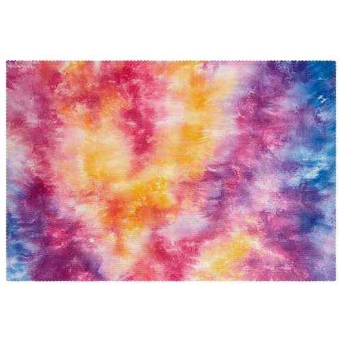 Set de table aquarelle tie dye pour tables de salle à manger et dîner convivial - 2