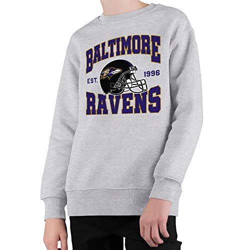 Image of Junk Food Clothing x NFL - Team Helmet - Kids Crewneck Sweatshirt for Boys and Girls - Officially Licensed NFL Apparel