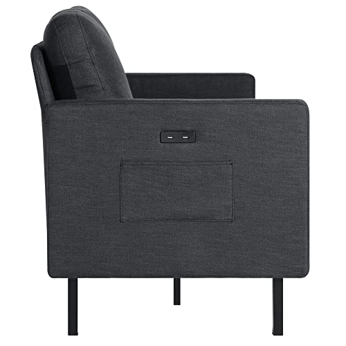 Sthouyn 72" W Sectional Sofa 3 Seat Couch, Mid Century Modern Sofa With 2 Usb, Couches Sofas For Living Room Apartment Bedroom, Comfortable Small Couches For Small Spaces (Dark Grey (3-Seater)) #TOP3